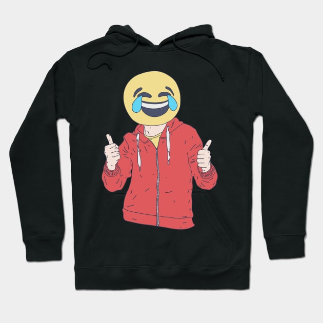 Tears of Joy Emoticon - Happy Crying - Uplifting Hoodie by DeWinnes